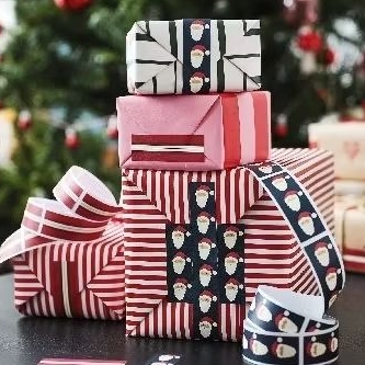 

Set 2 rol sticker pembungkus kado Natal Christmas motif stickers