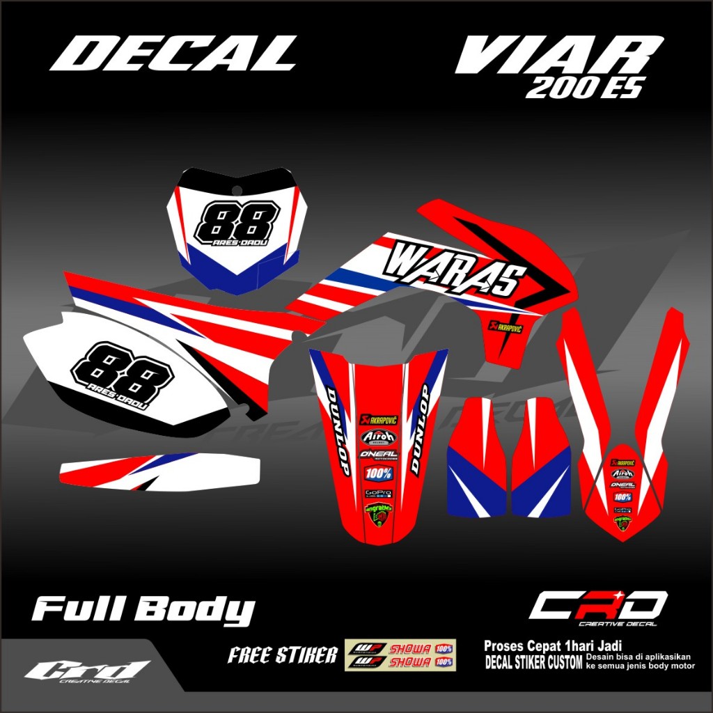 Decal Viar Cross-x 200es custom Decal Viar 200 es Decal viar free reques