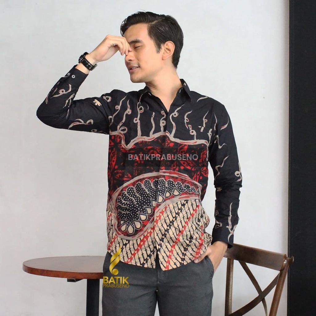 Batik Prabuseno – Batik Pria Motif Talaga Lengan Panjang Slim Fit Batik Kerja Batik Kantor