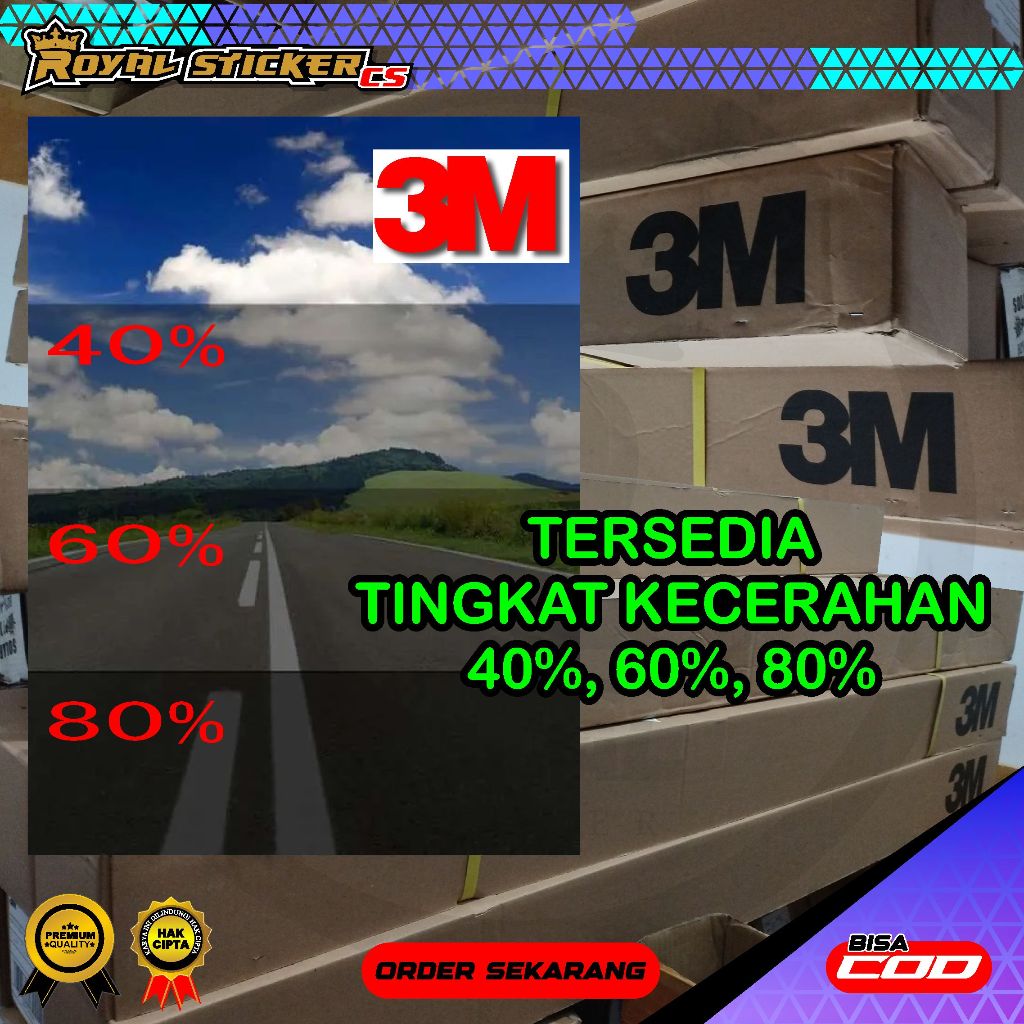 KACA FILM 3M BLACK BEAUTY 40% 60% 80%