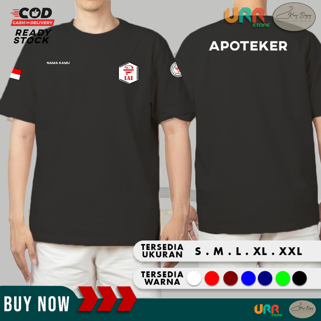 Kaos Baju Apoteker Ikatan Apoteker Indonesia | Bisa Tulis Nama | Combed 30s