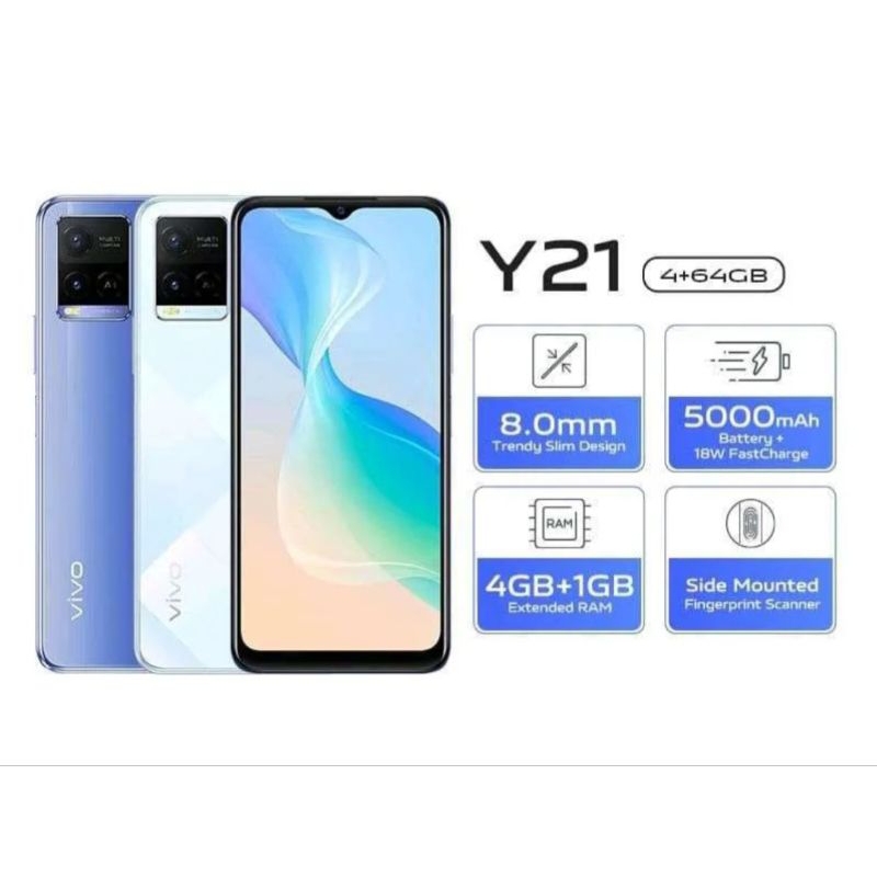VIVO Y21 4/64GB & Y21A 4/64GB - GRS RESMI VIVO INDONESIA