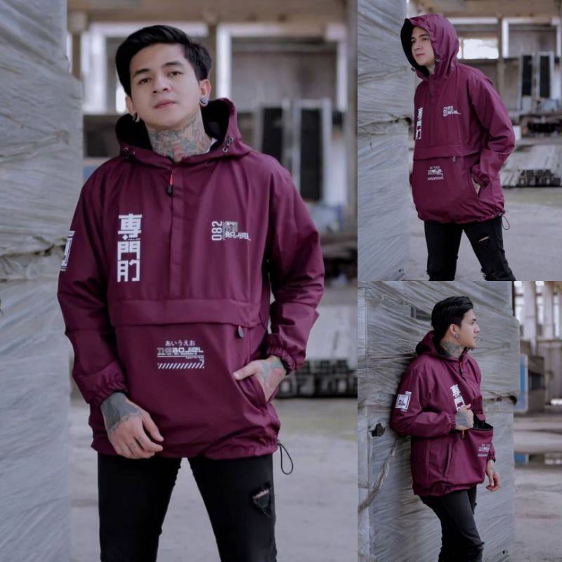 Thebojiel Jaket Cagouel Parasut Waterproof Pria Wanita Windbeaker The bojiel Original