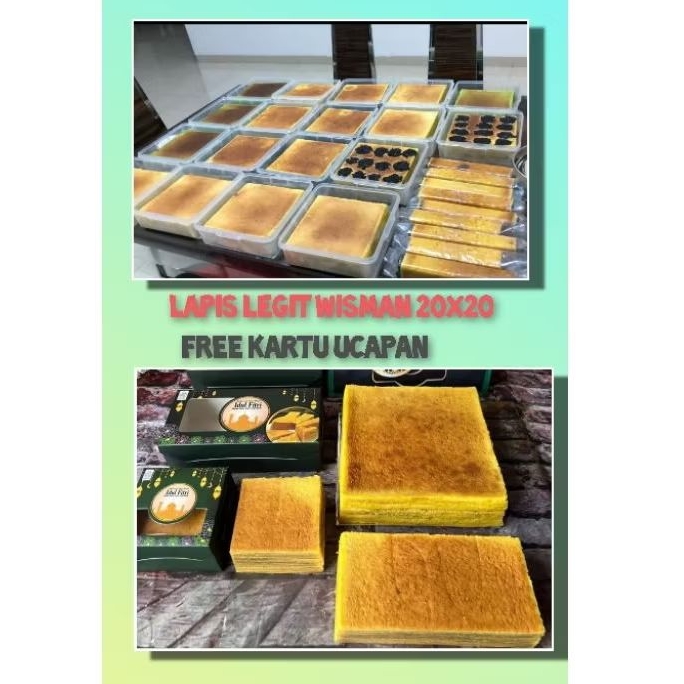 

Kue Lapis Legit Wisman/Biasa Pandan Enak Tanpa pengawet Halal ukuran 20x20/10x20