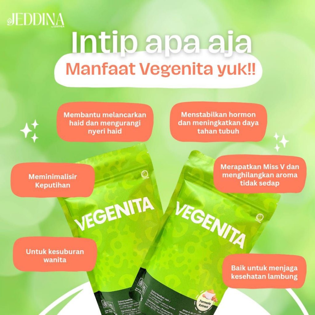 

VEGENITA BPOM – Minuman Herbal Kesehatan Wanita, Menjaga Hormon & Melancarkan Haid, Atasi Keputihan Ekstrak Kunyit & Saffron