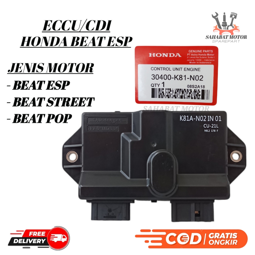 Ecu ecm cdi eccu merek honda beat esp beat street beat pop
