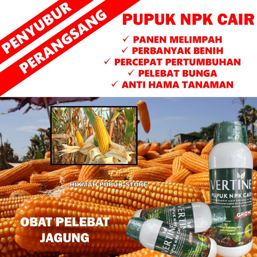 Pupuk NPK Plus Perekat Perbanyak Buah Jagung Melebatkan Bunga dan Menyuburkan Jagung