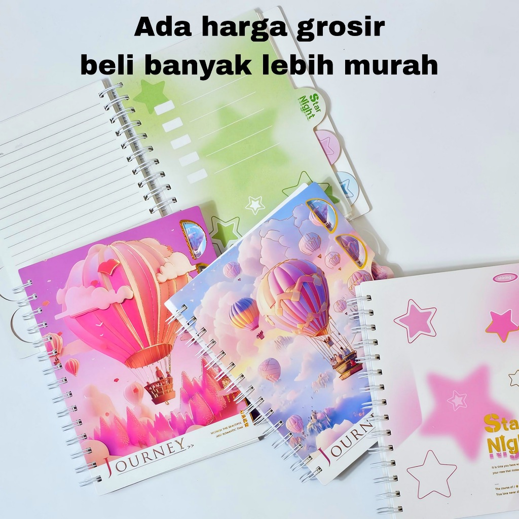 

SOS Buku Tulis Spiral A5-110 Index Cover Karton /Buku Spiral/Catatan/Note Book/Notebook