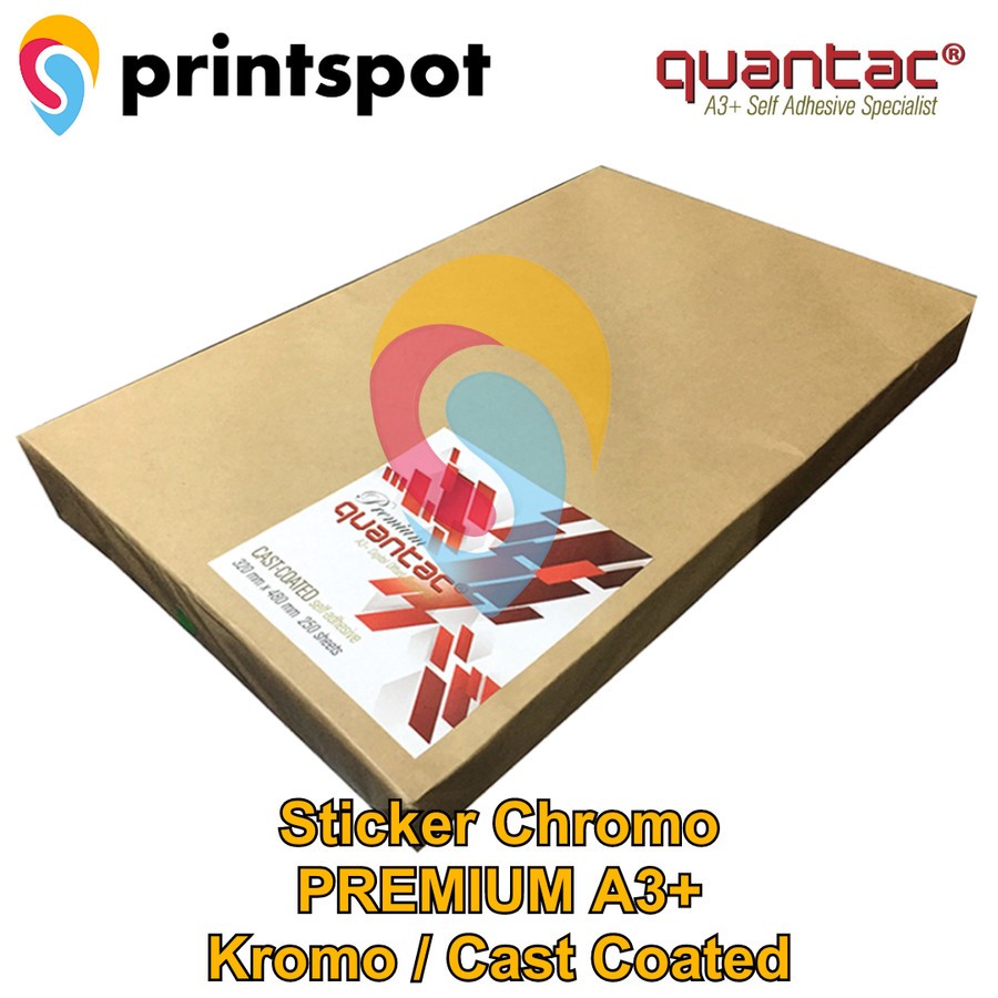 

Quantac Stiker Kromo PREMIUM A3+ Glossy Digital Print Laser Toner Cast Coated Paper Sticker Kertas Mirrokote Bontak PACK INSTAN/SAMEDAY
