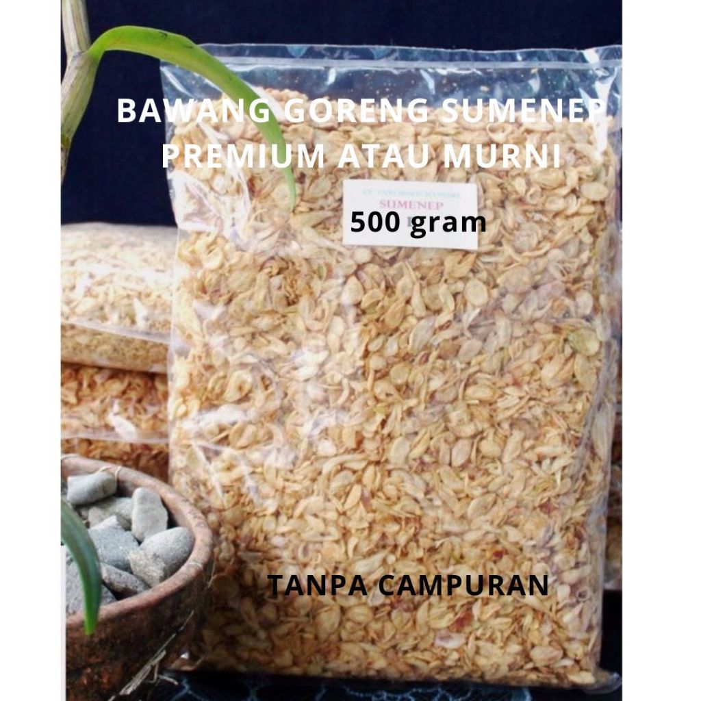 

Bawang Goreng Sumenep Premium 500 gram Tanpa Campuran Termurah Free Packing COD