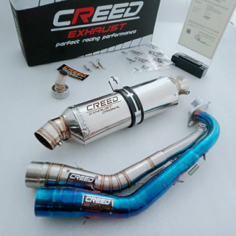 knalpot racing creed exhaust Bass Adem Aerox155 nmax pcx vario 125/150/160 scoopy beat mio