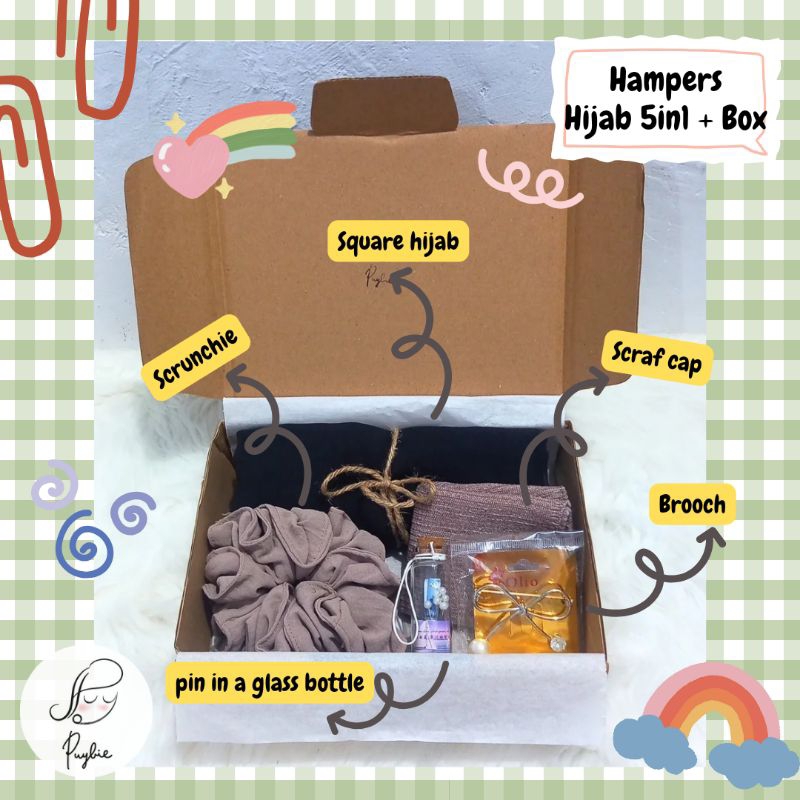 

Hampers / gift box hijab 5in1 / kado hadiah ultah birthday, graduation, wedding, farewell