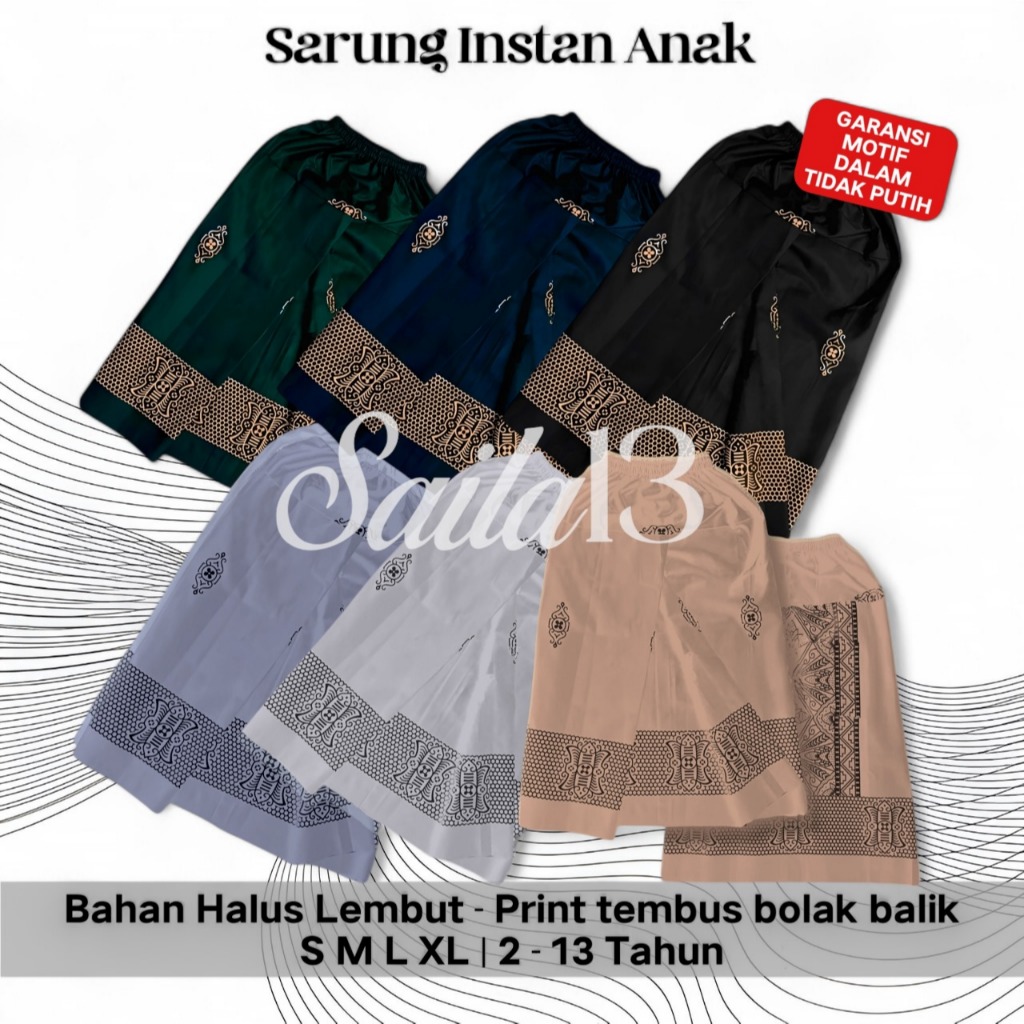 Langsung Kirim Sarung Anak instan Usia 3-11 tahun
