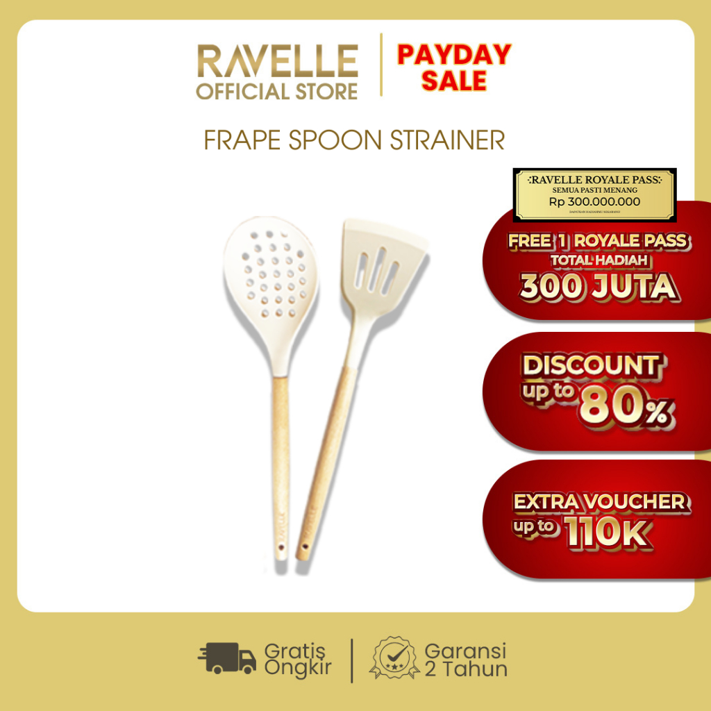 RAVELLE Silicone Spatula - Frappe - BPA Free Food Grade