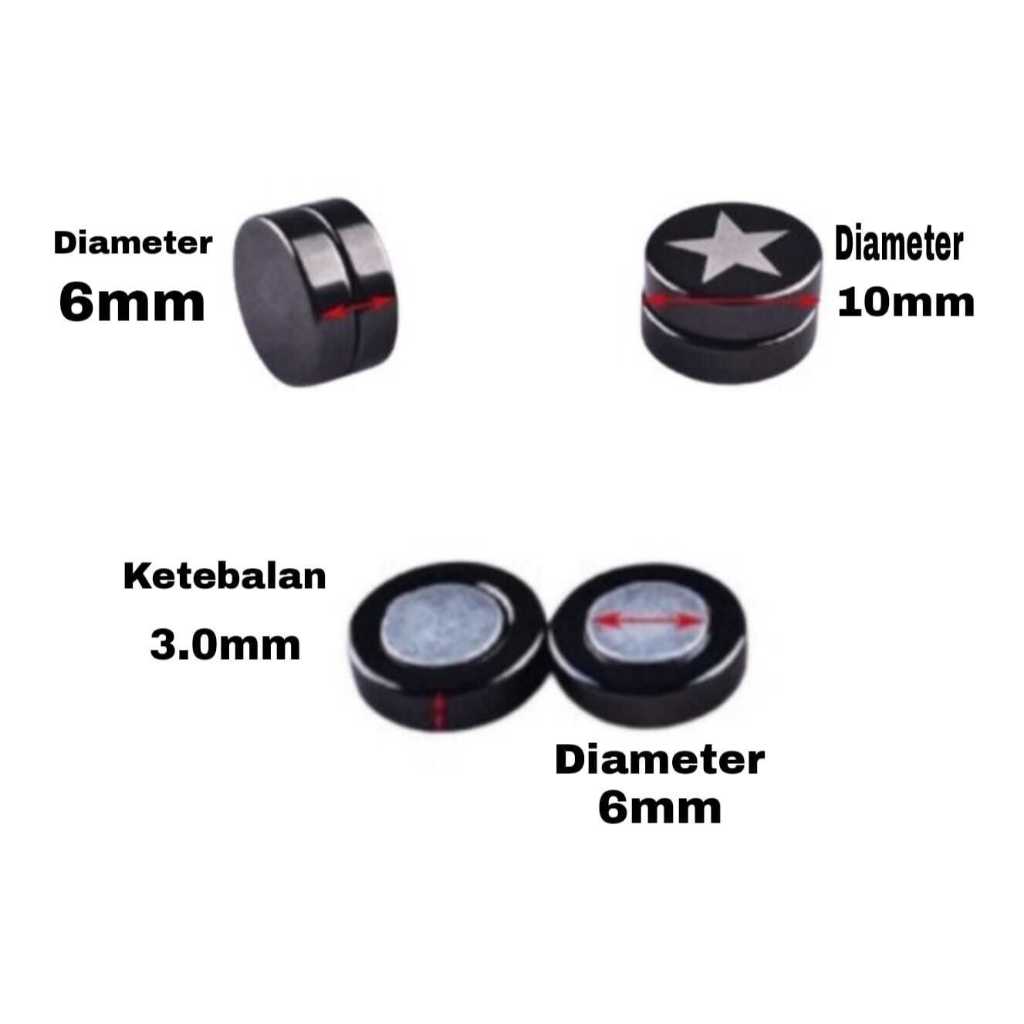 Anting Magnet Pria Wanita Anting Punk Tanpa Tindik