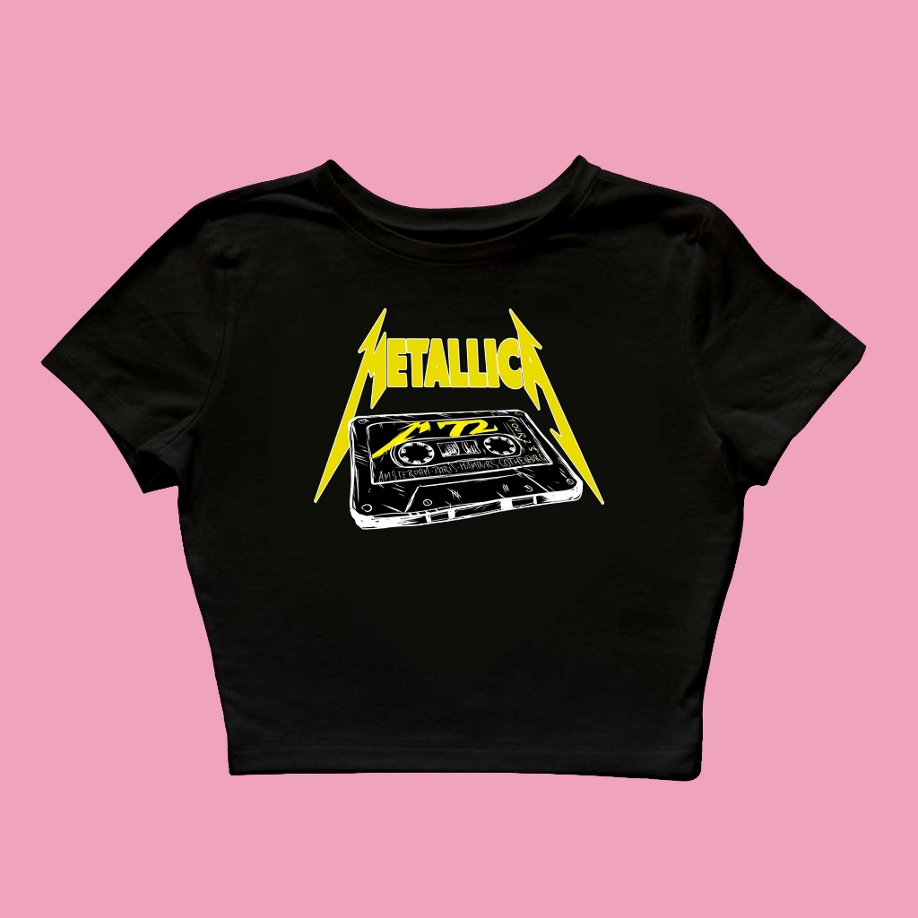 Baby Tee Metallica Tour Y2k Style Crop Tee