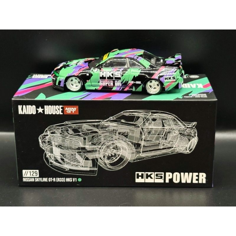 Mini GT Kaido House Nissan Skyline GT-R (R33) HKS V1