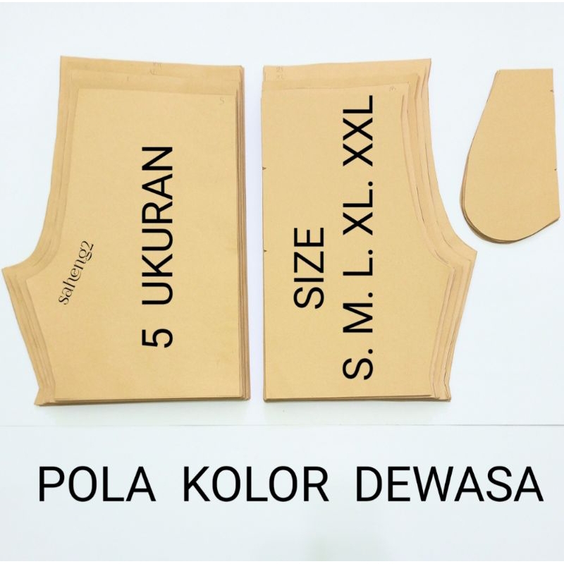 pola CELANA KOLOR PRIA DEWASA satu set isi 5 ukuran size S M L XL XXL