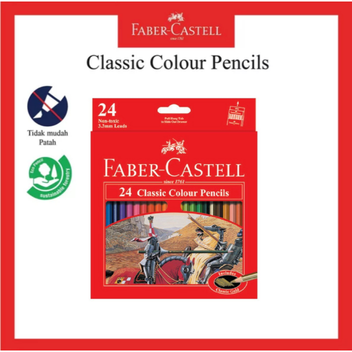 

PENSIL WARNA BESAR / COLORED PENCIL / PENSIL WARNA FABER CASTELL CLASSIC 24 LARGE