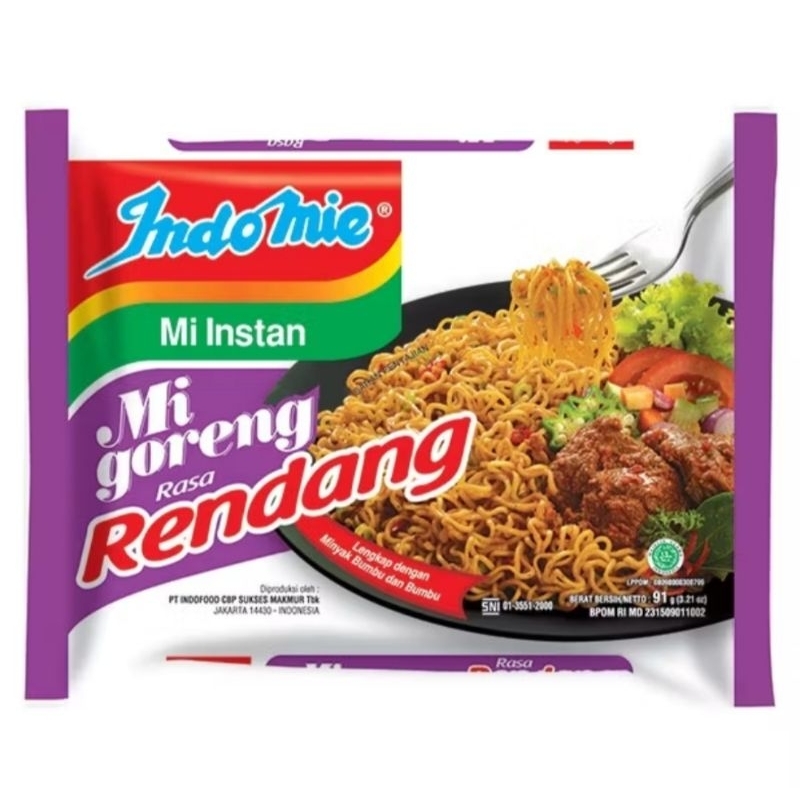 

Indomie goreng rasa rendang 91gr mie instan goreng