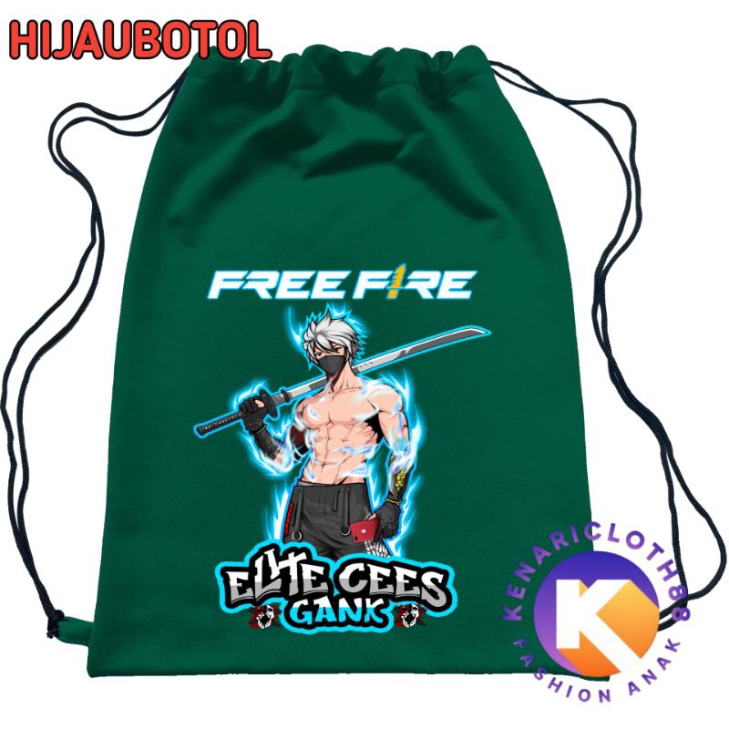 Tas serut anak motif ff free firee Versi Pedang Katana/string bag anak free firee Versi Pedang Katan