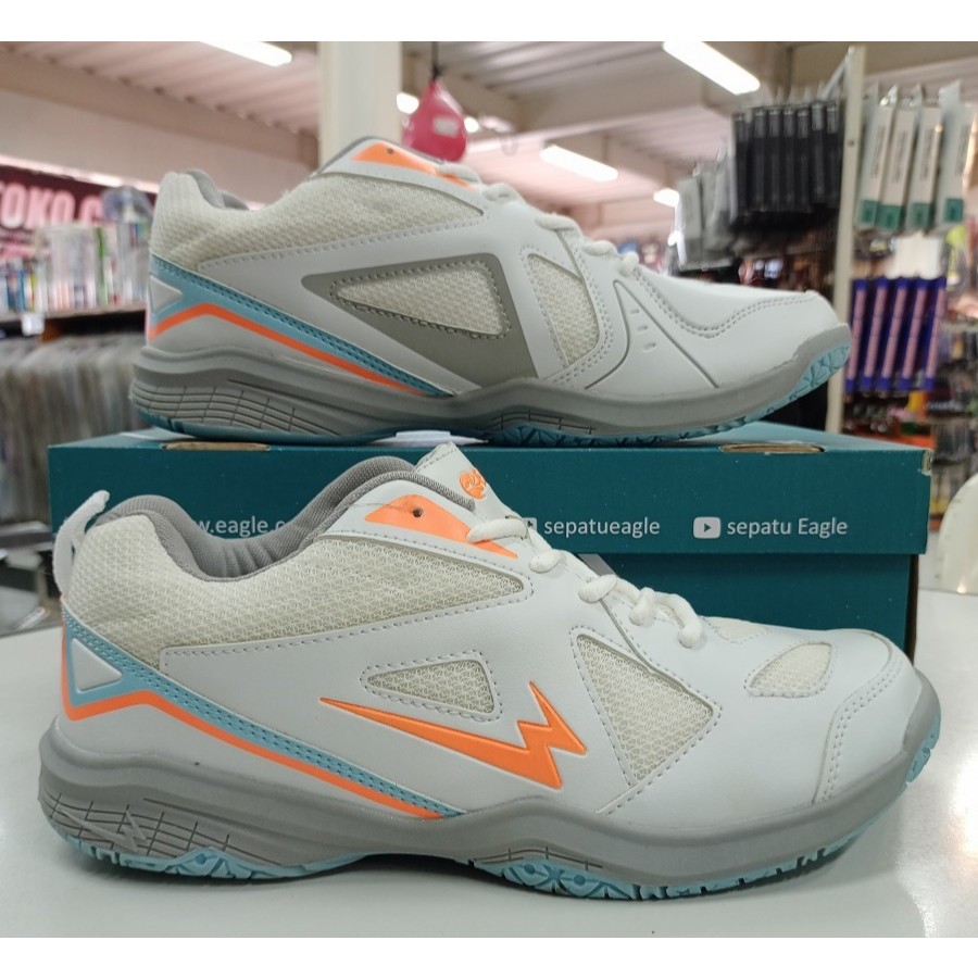 Eagle Vector Sepatu Bulutangkis Pria Sepatu Badminton - Putih