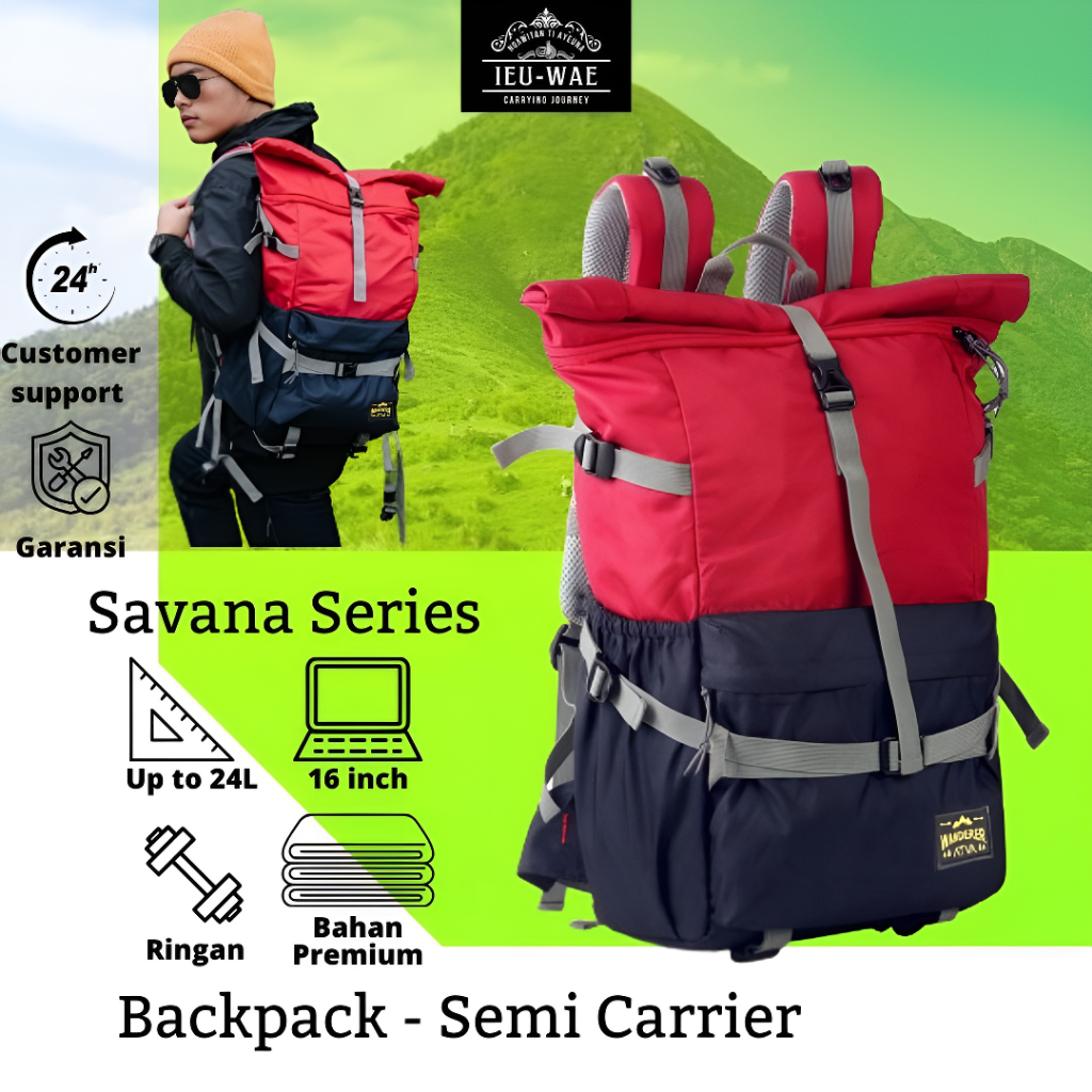 Tas Ransel Travel Bag Backpack Gunung Punggung Gendong Gulung Rolltop Laptop 16 Inch Pria Wanita Ori