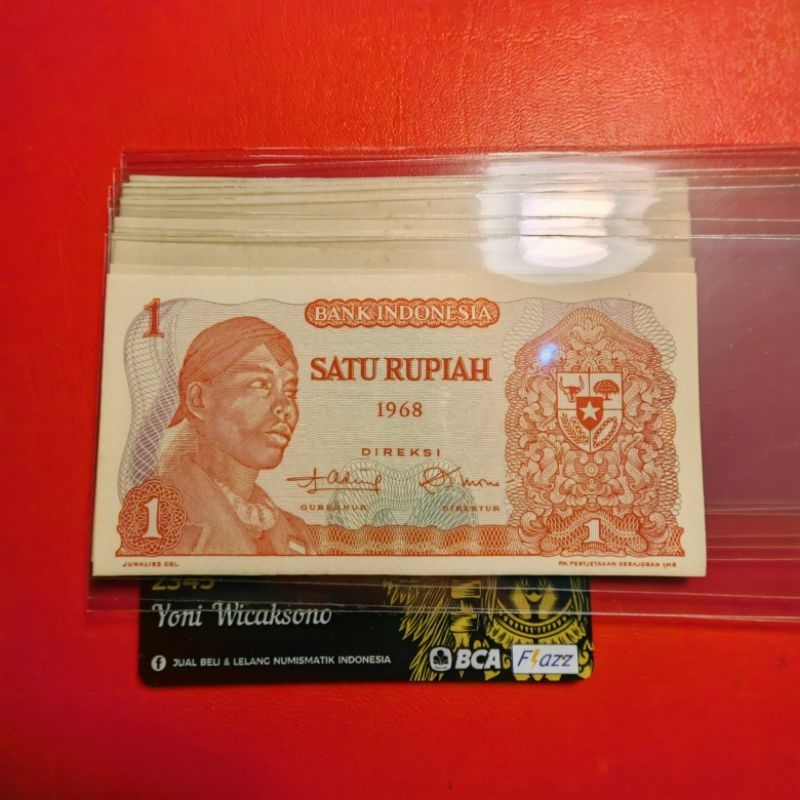 1 rupiah sudirman 1968 GRESS MULUS asli