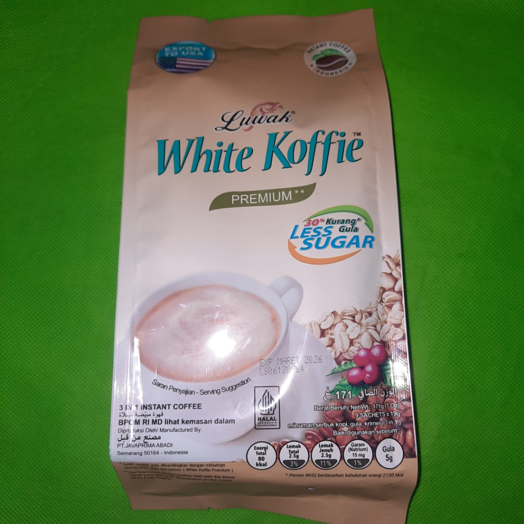 

luwak white coffe less sugar rendah gula isi 9