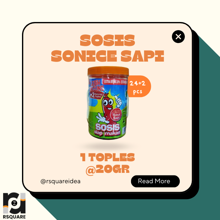 

Sosis Sonice Sapi1 Toples isi 24 pcs + 2 pcs @20gr