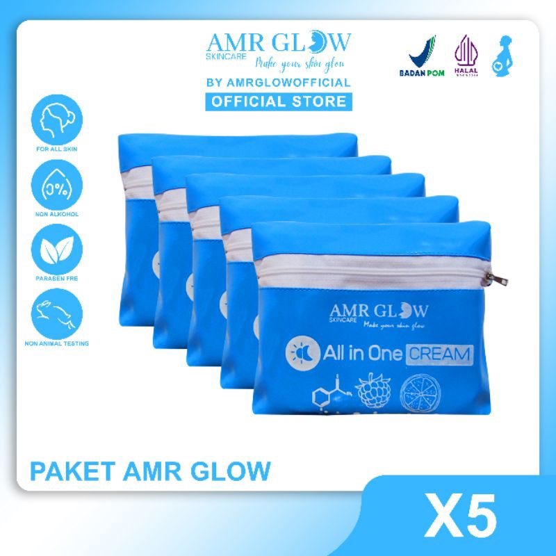 AMR GLOW - 5 Paket Amr Glow Skincare [Paket Reseller]