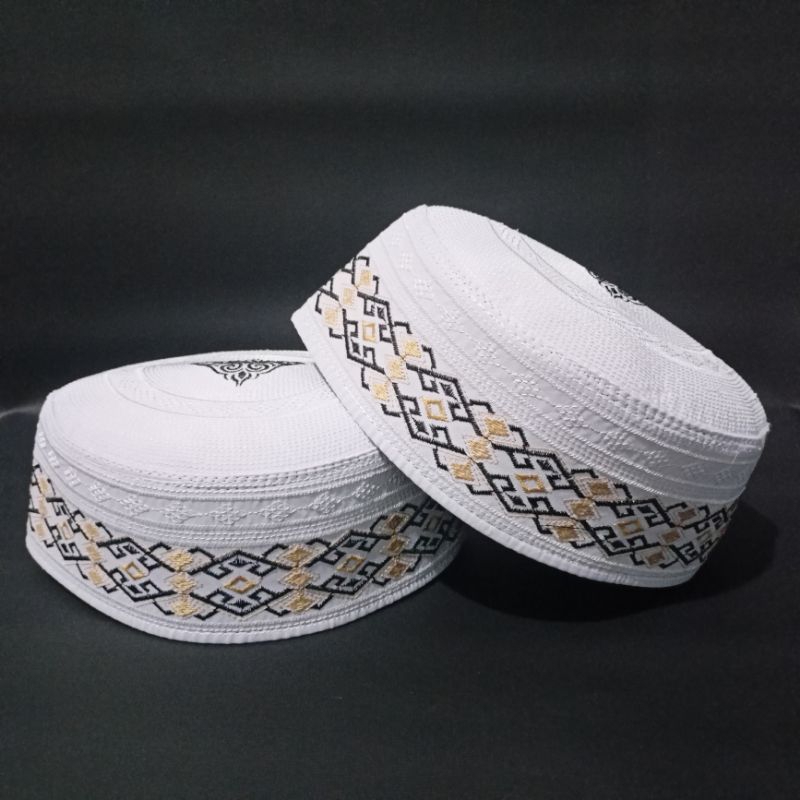 Peci Haji kopiah putih motif sudemala keren