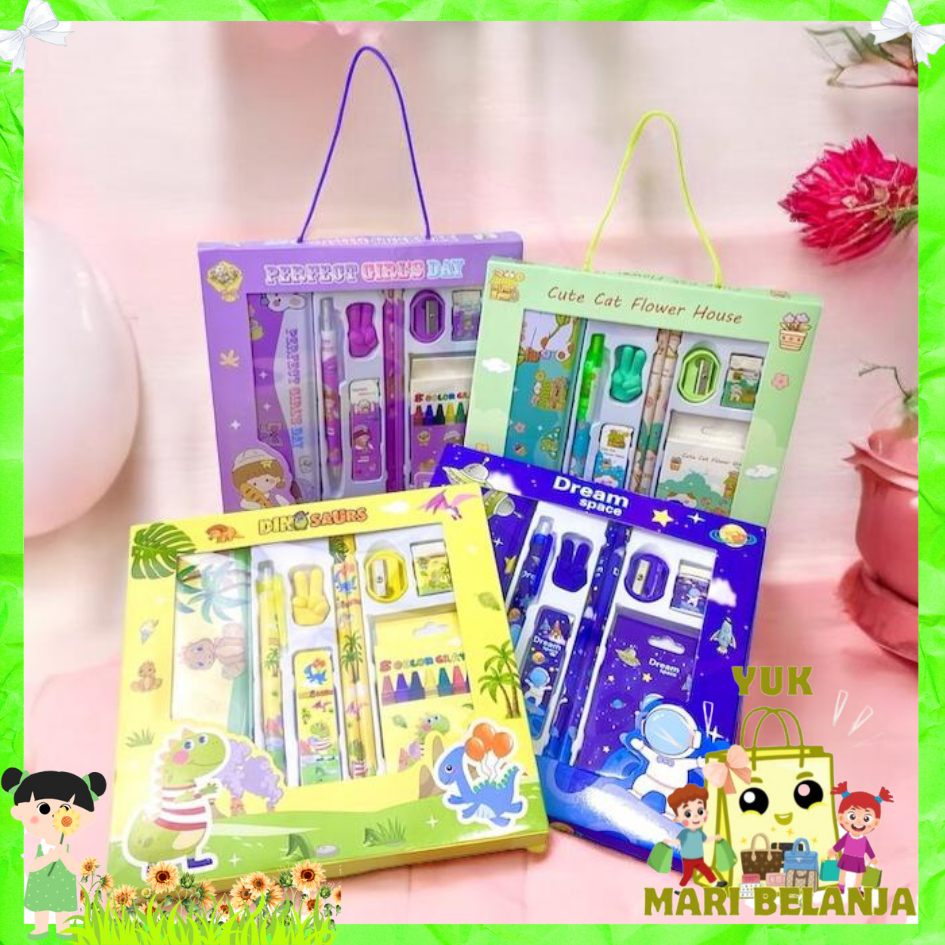

YMB Alat Tulis Set 9 In1 Stationery Karakter Lucu Set Perlengkapan Alat Tulis Sekolah Anak-Anak Murah Lengkap Souvenir Ulang Tahun Anak Alat Tulis 9 IN 1 Free Tempat Pensil Kaleng
