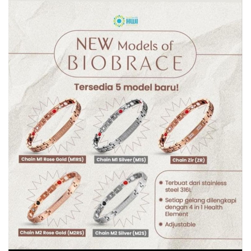 ￼BIOBRACE GELANG Titanium KESEHATAN HWI / memperlancar peredaran darah / mengobati struk / menyembuh