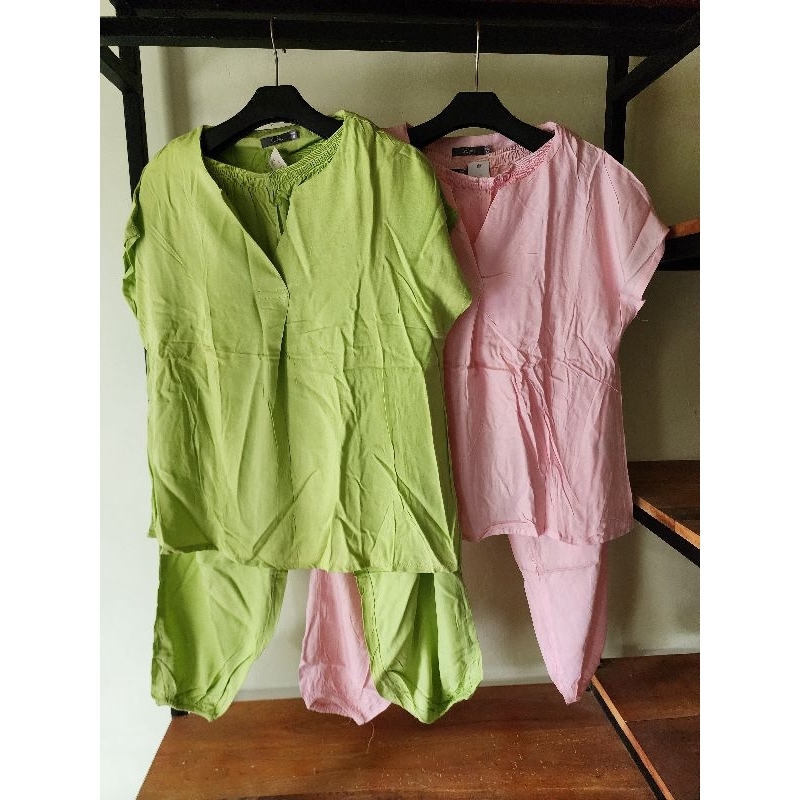 saleone set piyama st yves bahan adem lengan pendek bawah panjang