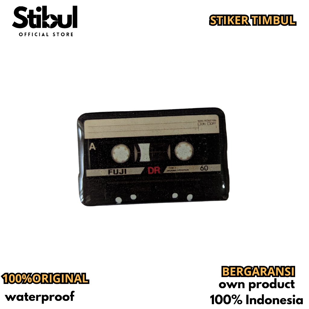 

Stiker Timbul Resin Aesthetic waterproof kaset jadul untuk case hp laptop buku kaca dll