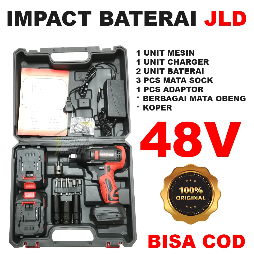 JLD tools Buka Baut Cordless impact wrench Brushless 48V 1&2 Baterai Impact batre Impact JLD Impact