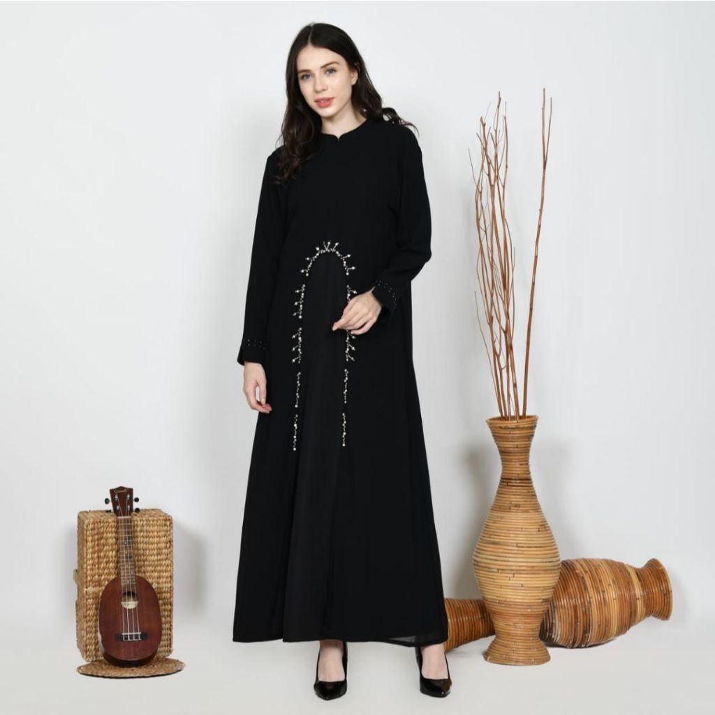 Lussade I Dress Pesta Simple dan elegant I Dress Muslim Wanita Hitam