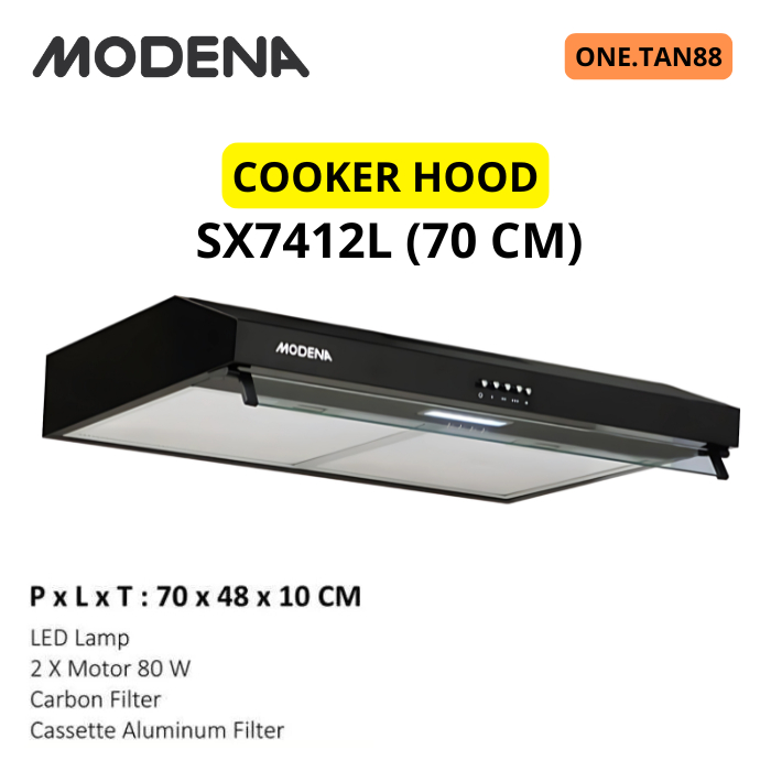COOKER HOOD MODENA SX7412L 70 CM PENGHISAP ASAP DAPUR