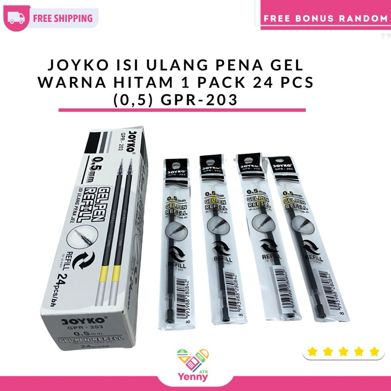 

Joyko Isi Ulang Pena Gel Tinta Hitam | 1 Pack 24 Pcs (0,5) GPR-203