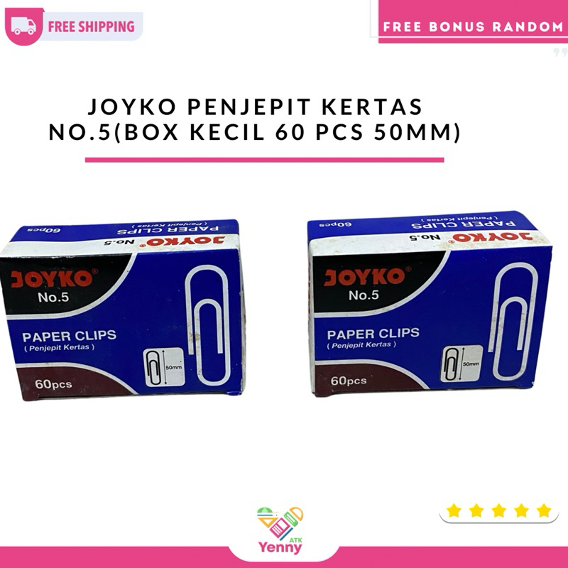 

Joyko Penjepit Kertas No.5 (Box Kecil Isi 60 Pcs Ukuran 50MM)