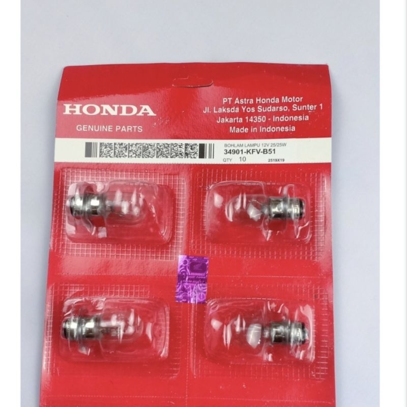BOHLAM lampu Depan Honda 12V 25WATT 34901-KFV-B51 Bola Lampu Honda Lampu Motor