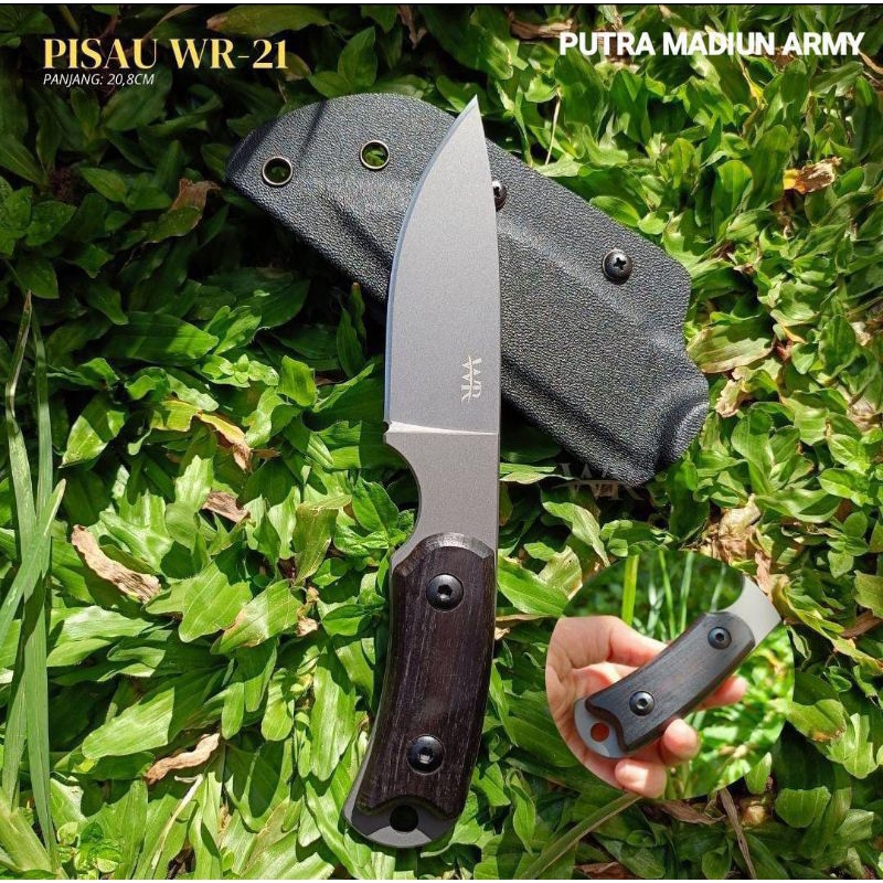 Pisau Tactical Kyadex WR-21 / Pisau WR Tactical Outdoor + Holter dan Teklock / Pisau Camping / Pisau