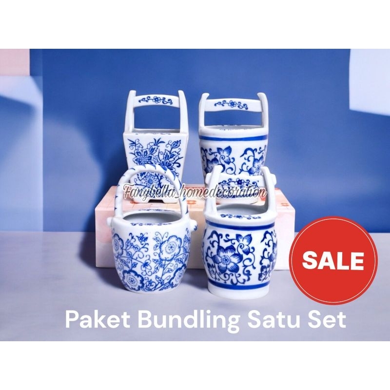 

Bundling Tempat Alat tulis Pensil Pena Biru Putih Keramik Import Dekorasi Rumah