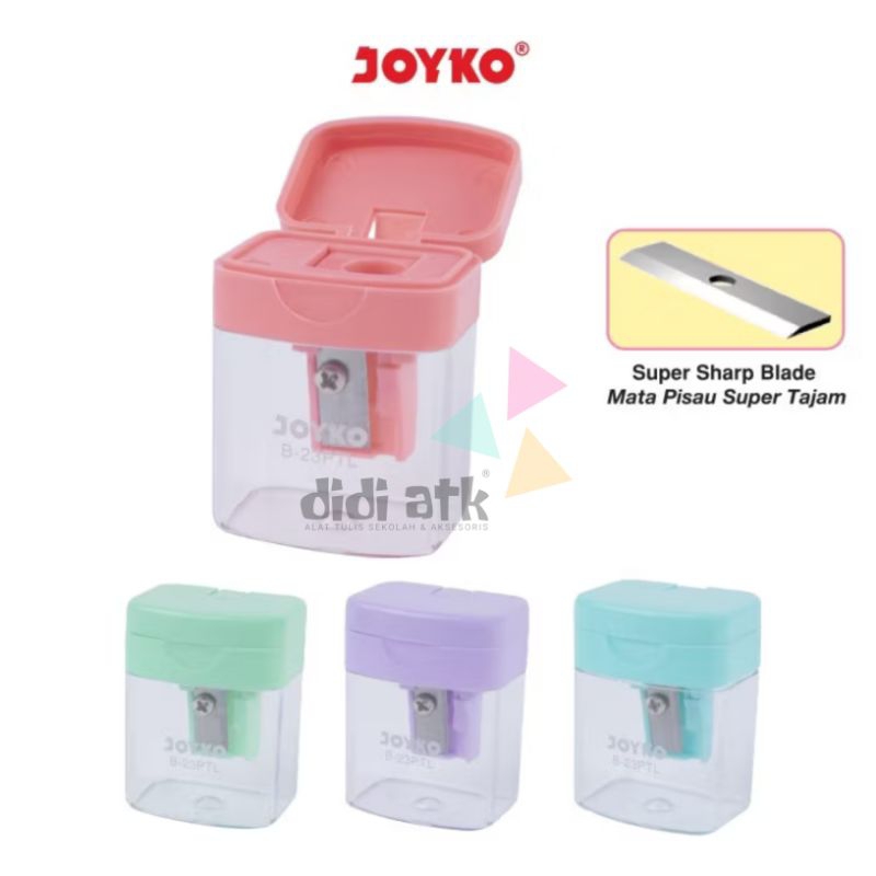 

4 Pcs Rautan Serutan Sharpner Joyko B-23 PTL Warna Pastel