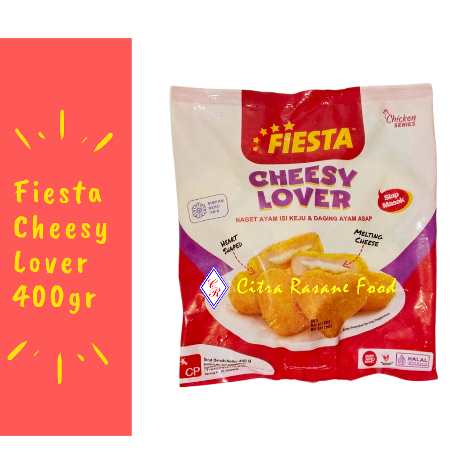 

Fiesta Cheesy Lover / Naget Ayam Isi Keju dan Daging Ayam Asap 400gr