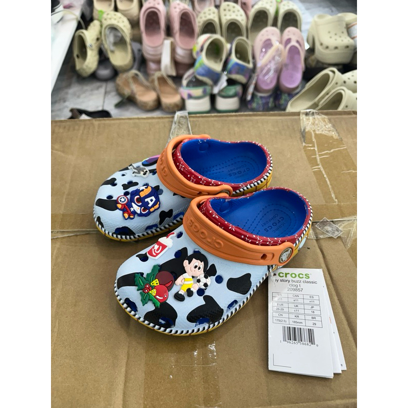 Sandal crocs anak toy story buzz classic  And Woody kids clog /sandal anak Crocs lengkap jibbitz