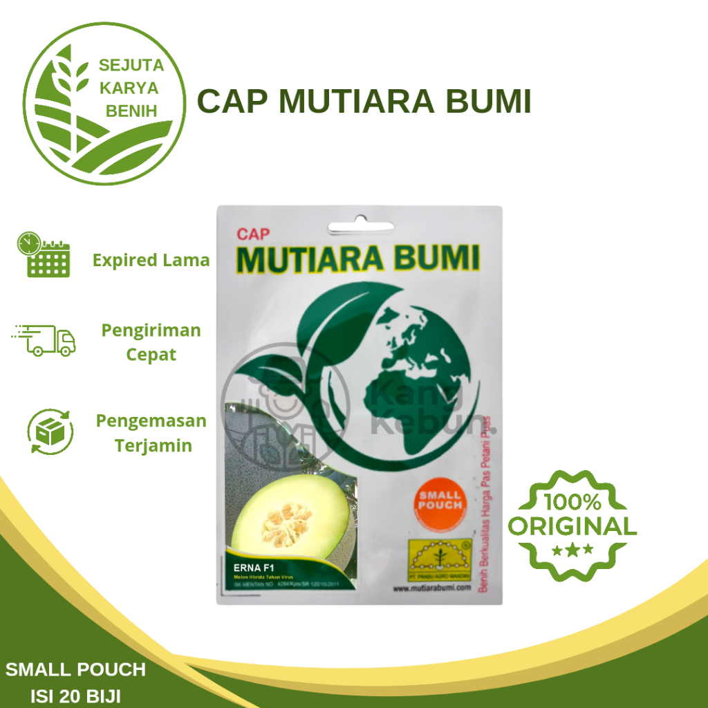 Benih Melon Erna F1 Small Pouch isi 20 biji Cap Mutiara Bumi
