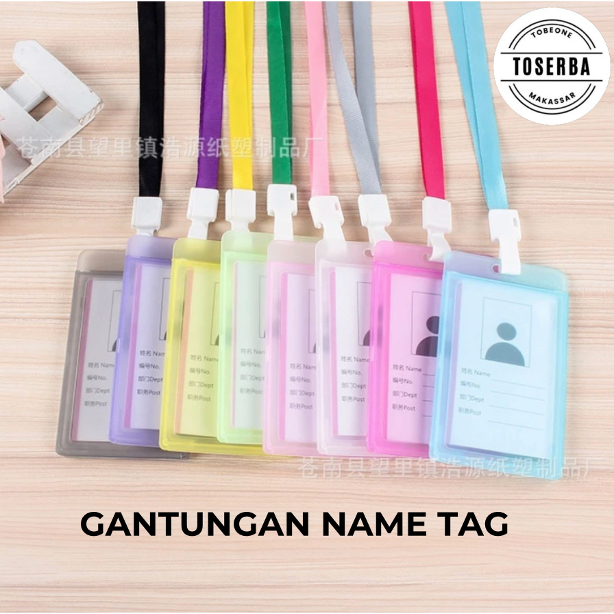 

Name Tag Id Card Transparant Gantungan Kartu Nama Lanyard Plastik Vertical Lanyard Potrait Motif Polos Warna Warni Tanda Pengenal Bening Kualitas Terbaik Termurah Kuat