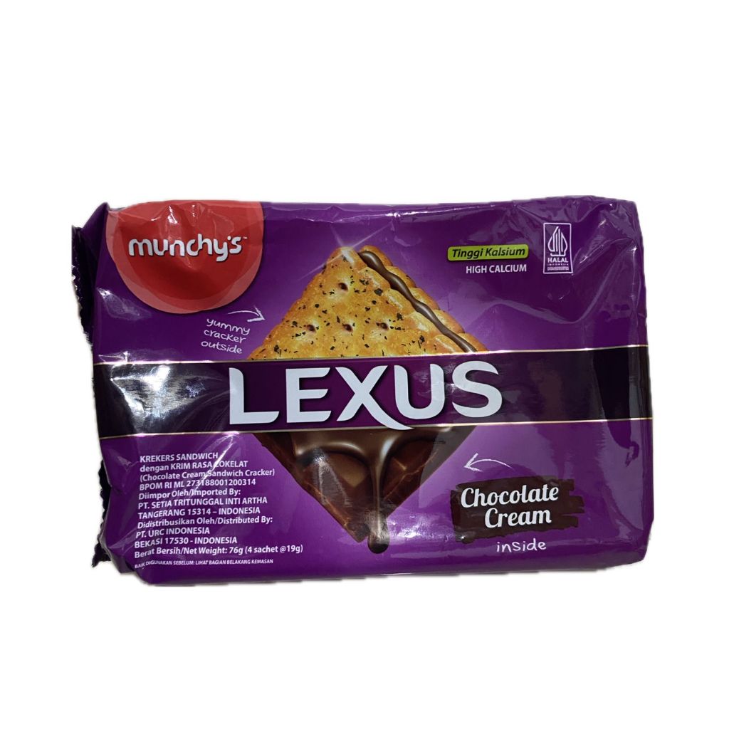 

Munchy's Lexus Chocolate Cream Biskuit 76 Gram